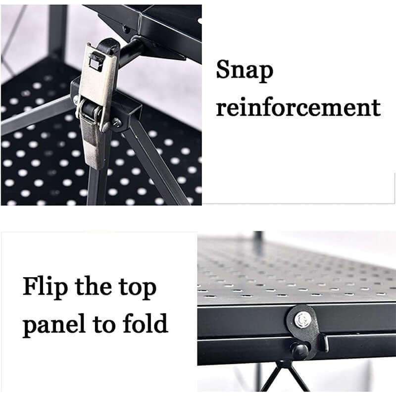 Foldable 5 Tier Kitchen Trolley Shelving Unit with Wheels - Image 4