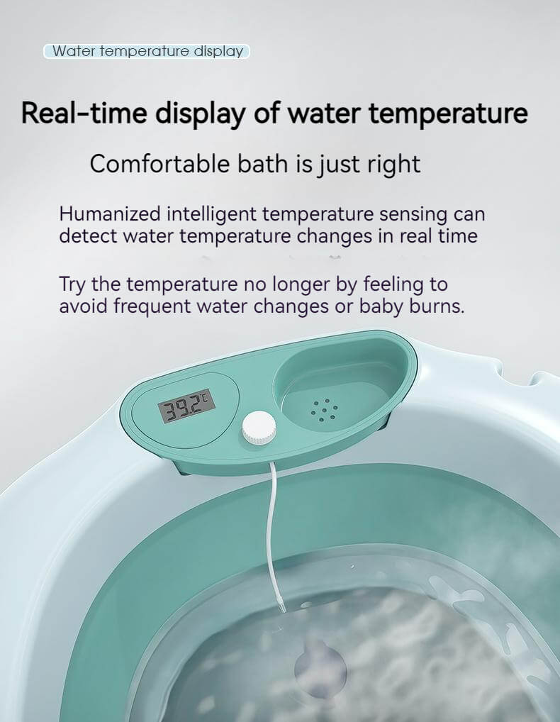 Foldable Baby Bath Tub & Soft Drying Bath Seat -Grey - Image 13