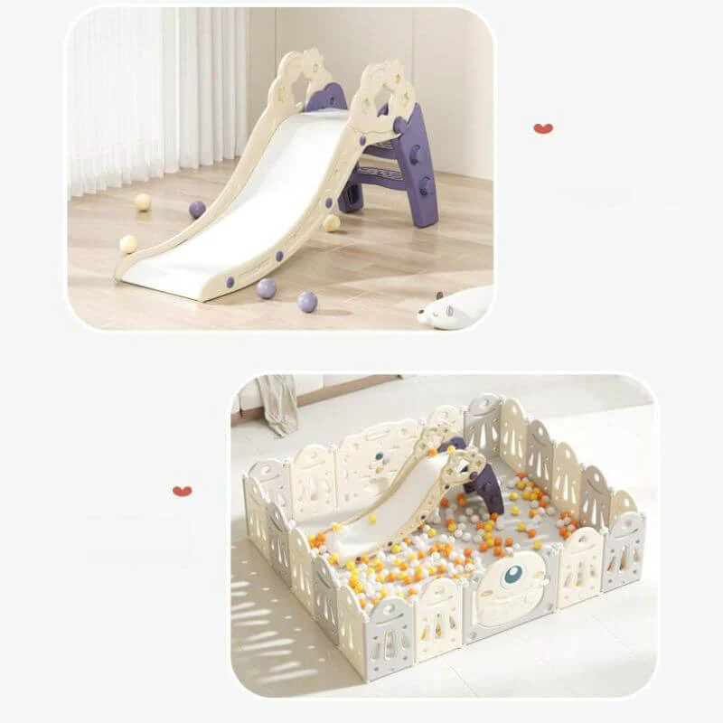 Foldable Cloud Baby Slide -Grey | Purple - Image 11