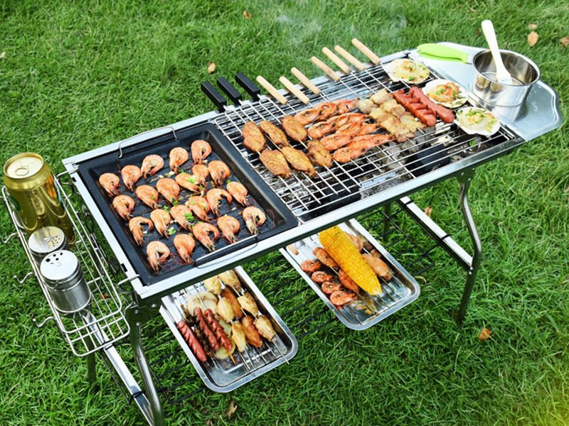 Foldable Stainless Steel BBQ Stove Grill Combo 1 - Image 2