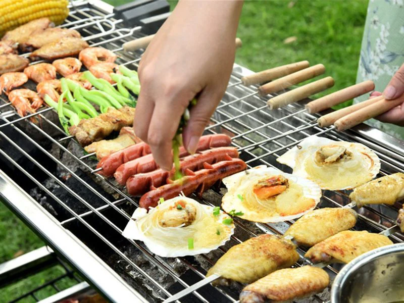 Foldable Stainless Steel BBQ Stove Grill Combo 1 - Image 4