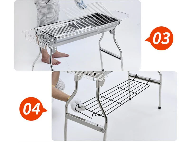 Foldable Stainless Steel BBQ Stove Grill Combo 3 - Image 6