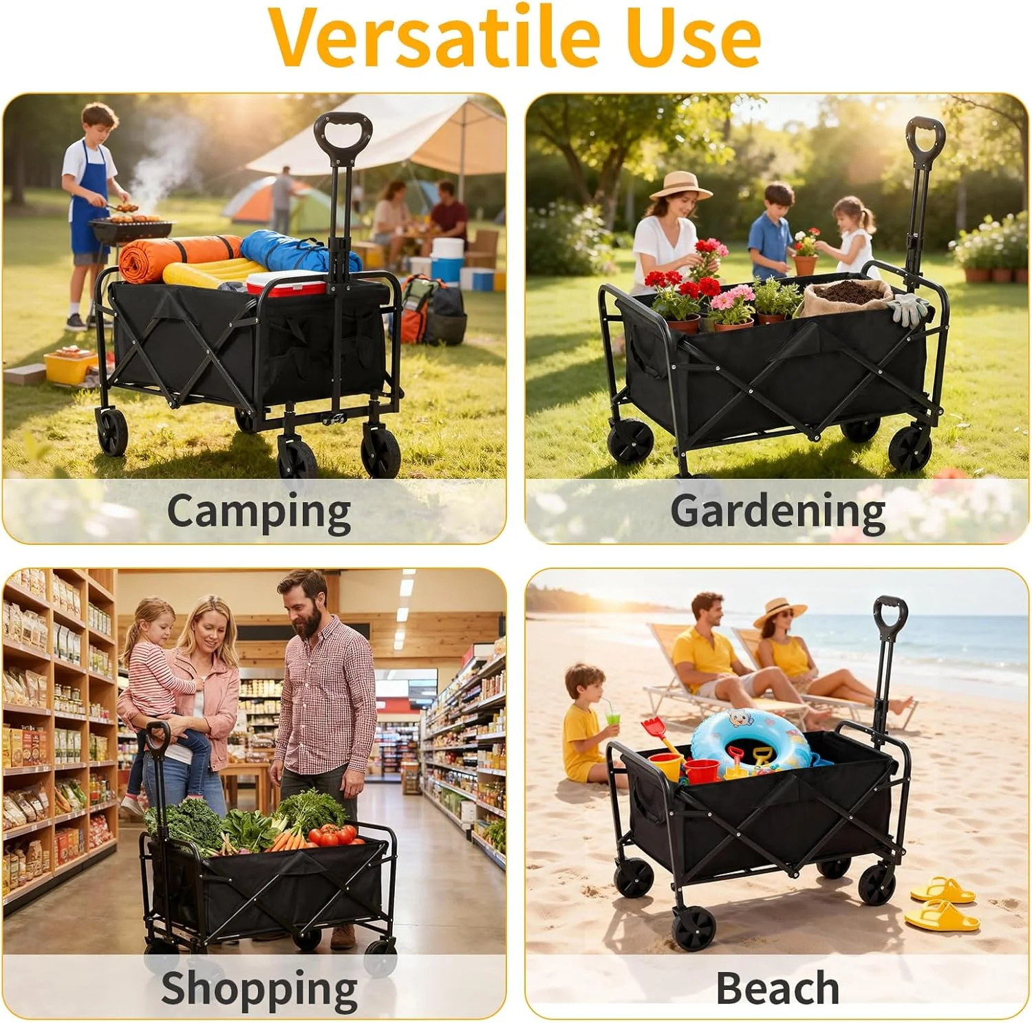Foldable Wagon, Beach Cart Trolley - Image 6
