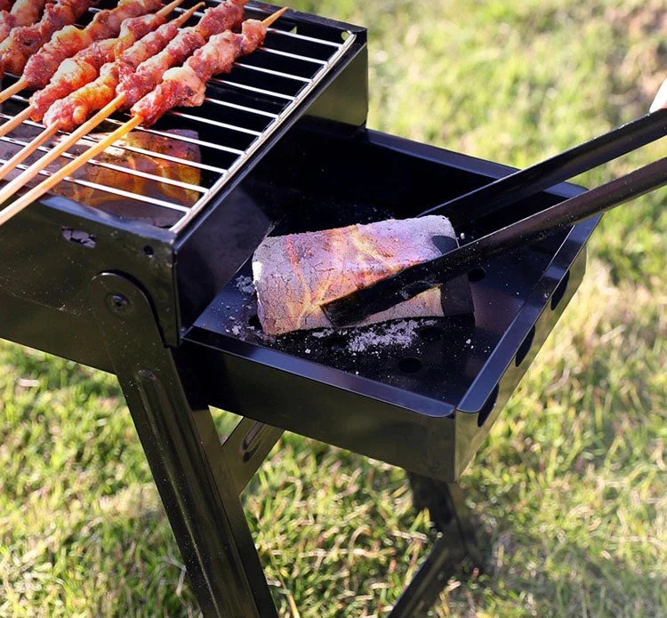 Folding Barbecue BBQ Charcoal Grill Black For Camping, Picnic, Outdoor, Travel - Image 2