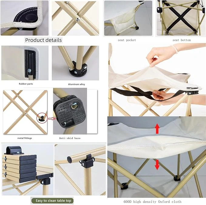 Folding Camping Table Chair Set Outdoor Dining Beach Picnic Chairs Bench - Image 5