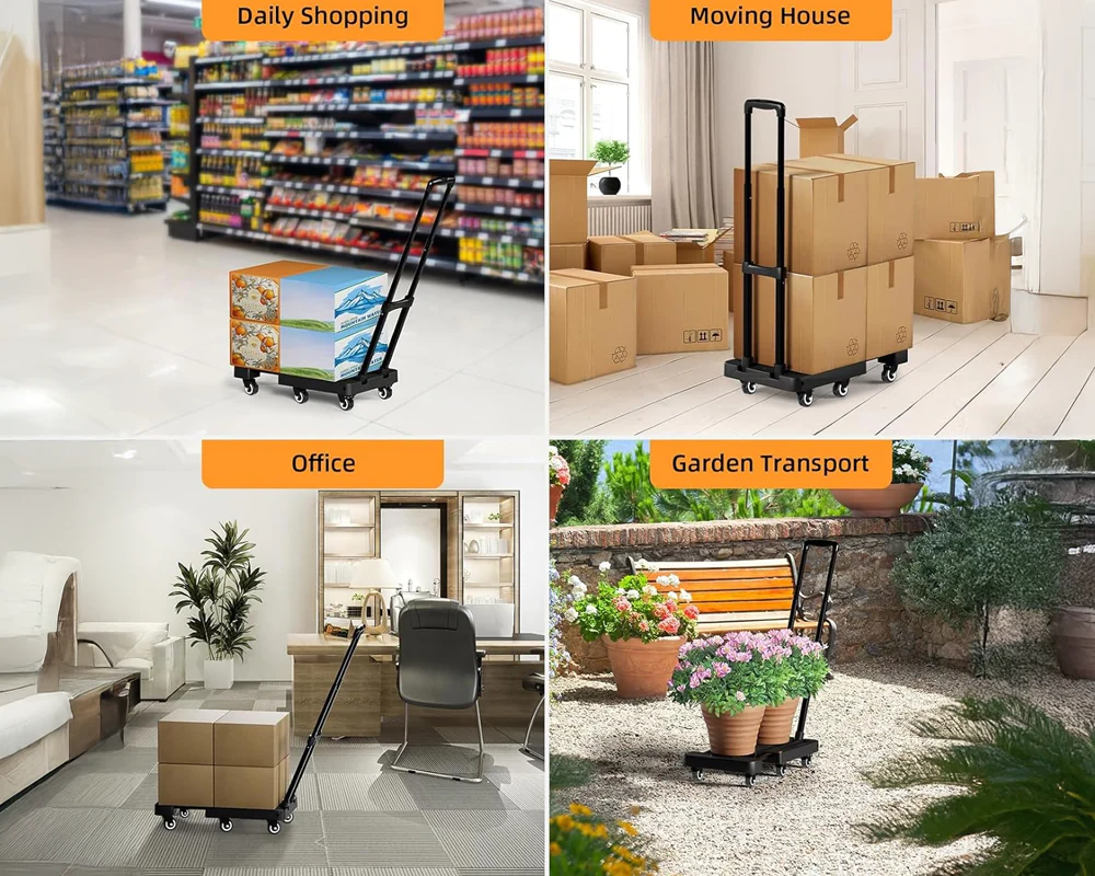 Folding Trolley Hand Truck Push Luggage Cart - Image 7