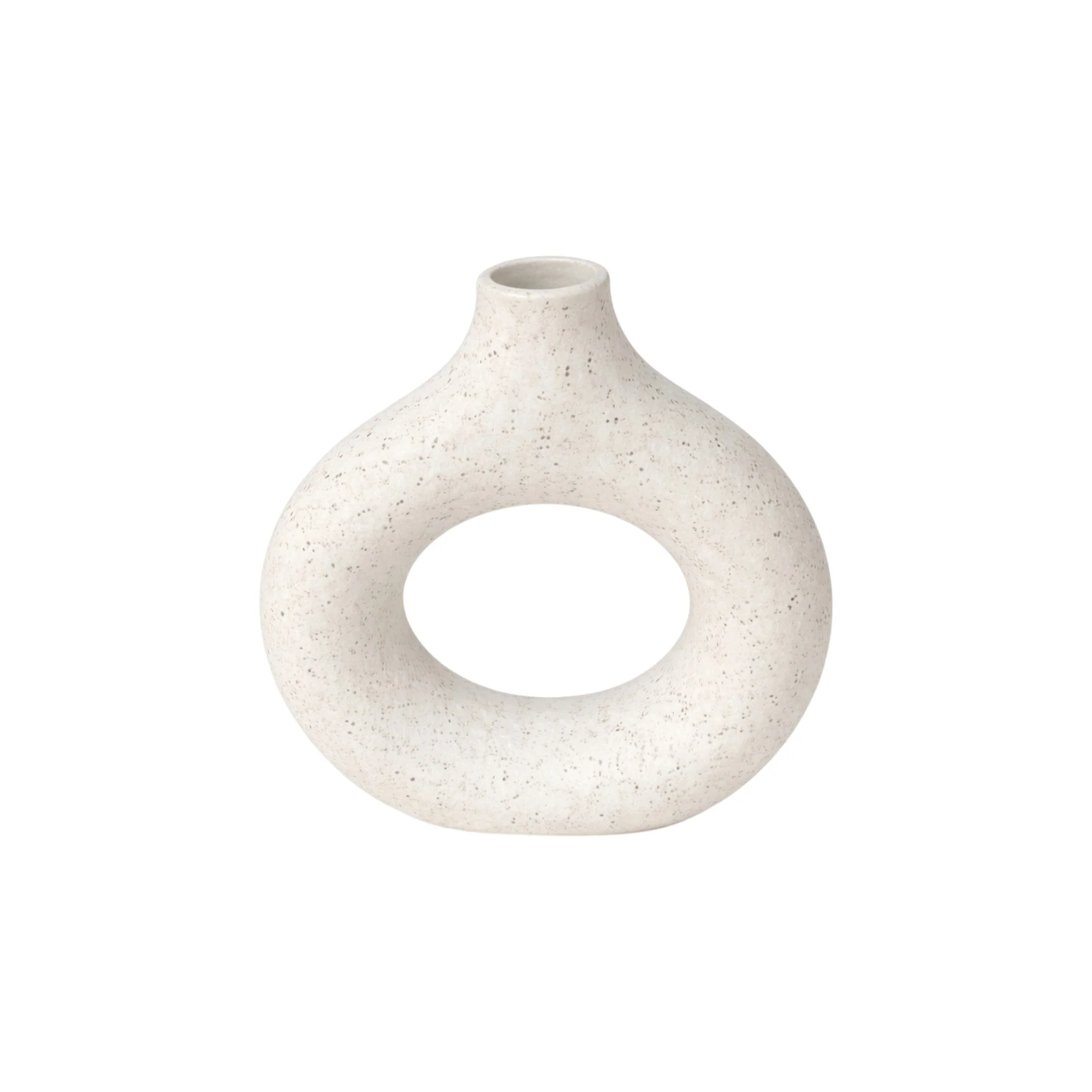 Frankly Cotton Speckled Ceramic Arch Vase - Image 2