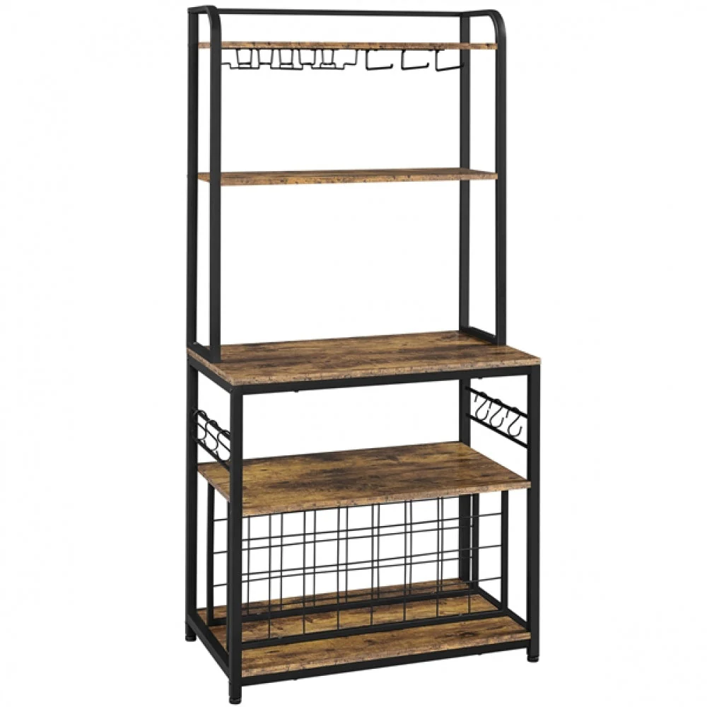 Freestanding Wine Rack with Glass Holder and Wine Storage - Image 2