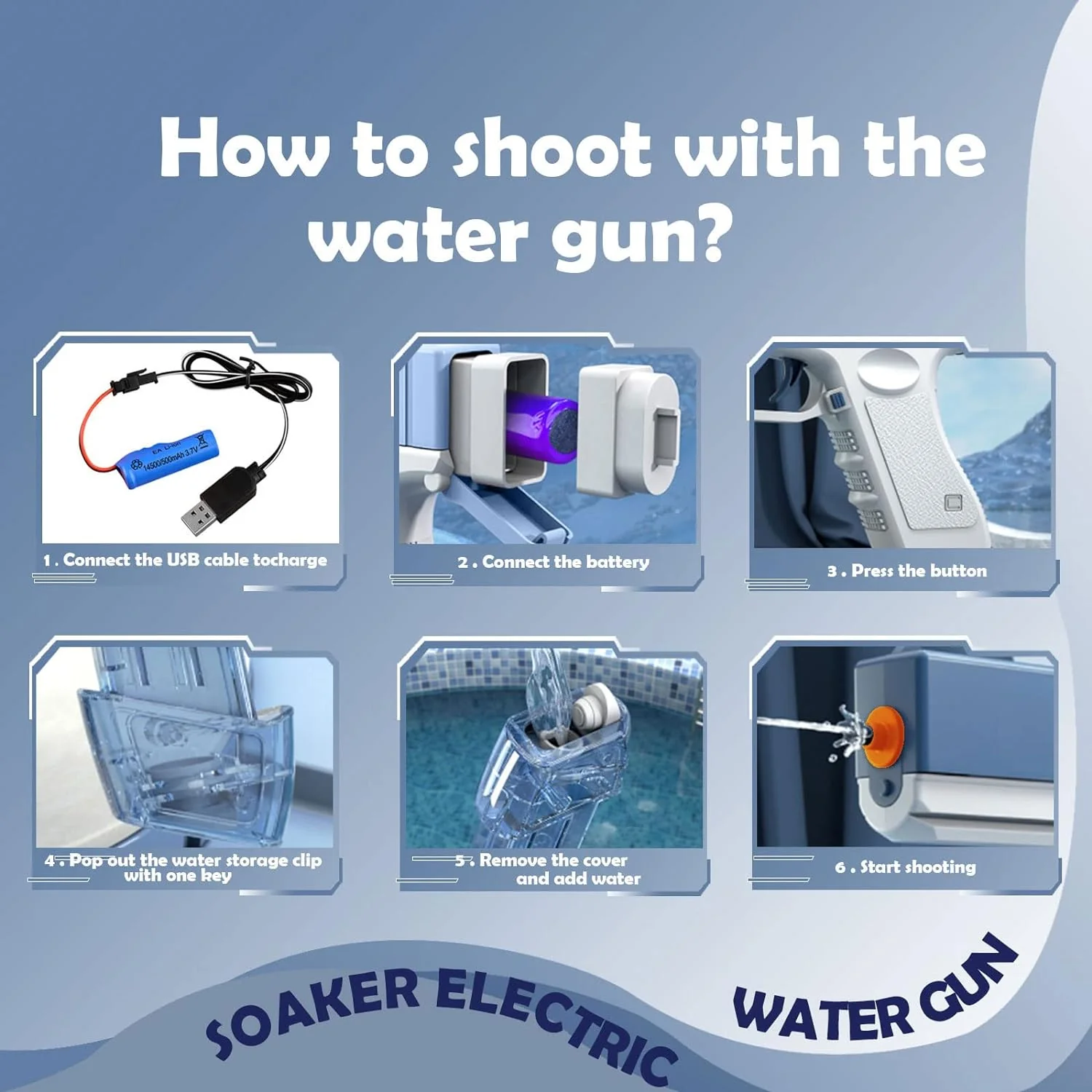 Fully Automatic Repeater Water Gun- 59+59cc Water Tank - Image 6