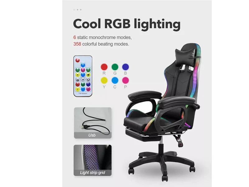 Gaming Chair with Desk – RGB Gaming Chair Combo with Gaming Desk Table - Image 9