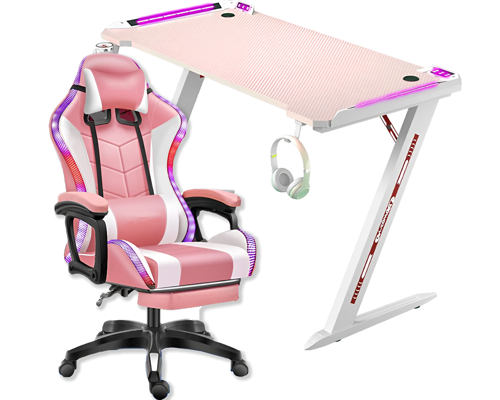 Gaming Chair with Desk – RGB Gaming Chair Combo with Gaming Desk Table - Image 2