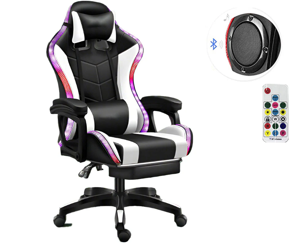 Gaming Chair with Footrest – RGB Gaming Chair with Speakers & Lights - Image 2