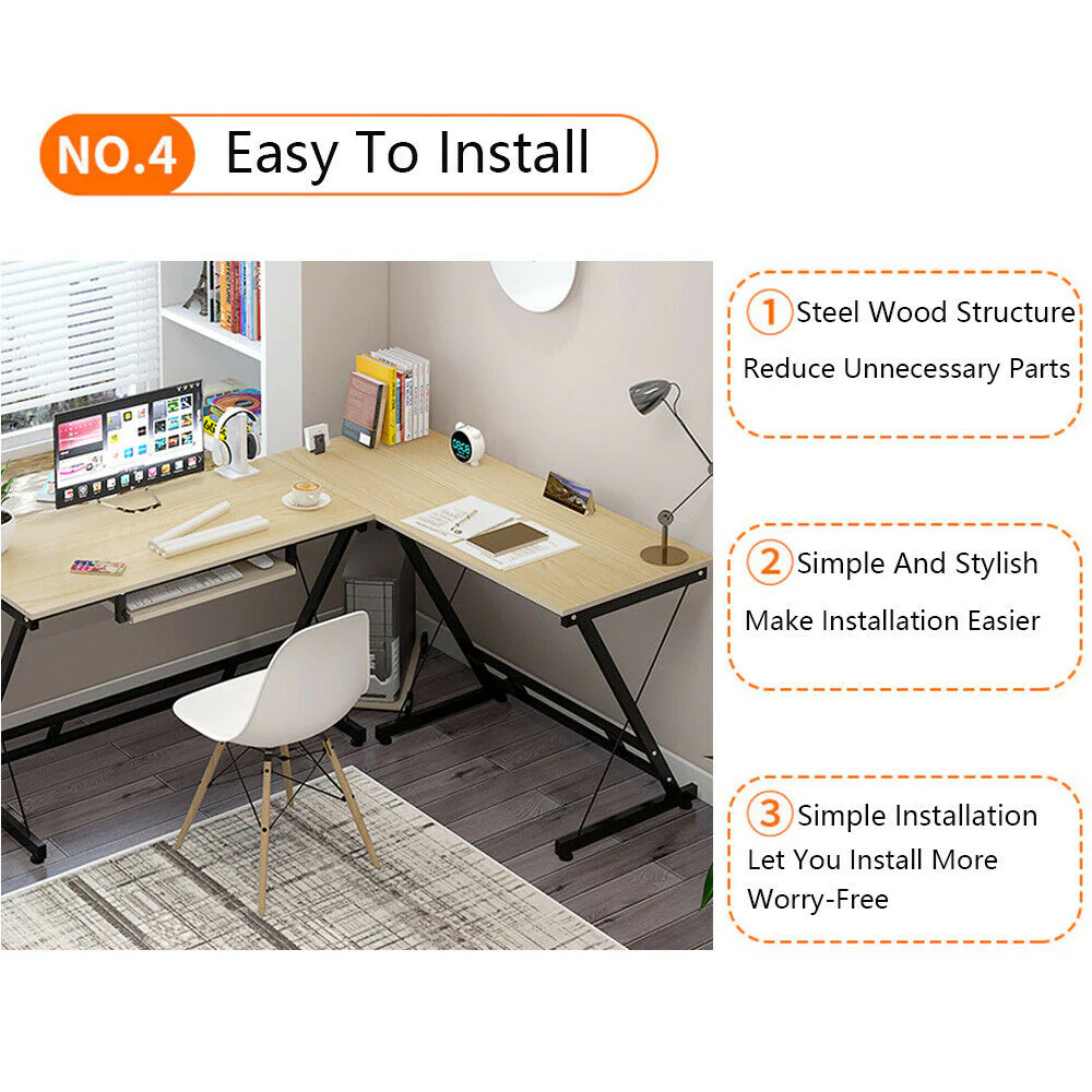 Gaming Computer Desk with Keyboard Tray - Image 8
