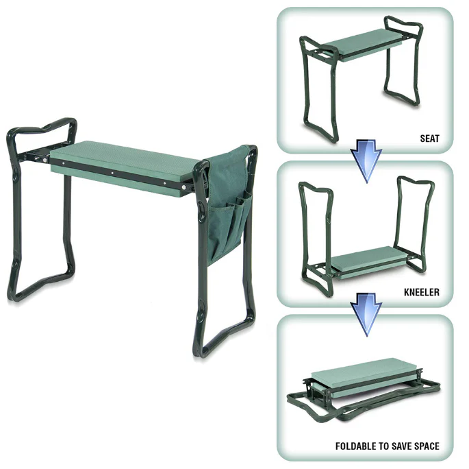 Garden Kneeler Seat with a Tool Pouch Garden Foldable Bench Stools - Image 2