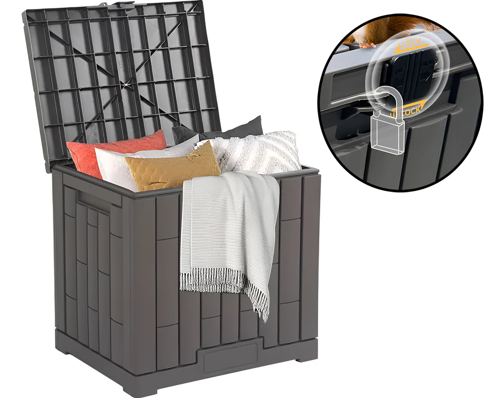 Gardeon Outdoor Storage Box Container Lockable Indoor Garden Toy Tool Shed Grey - Image 2