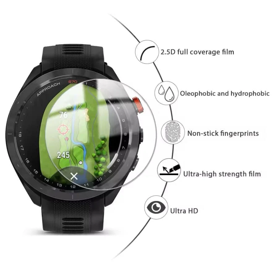 Hydrogel Screen Protectors for Garmin Approach S70 (47mm) (Pack of 6) - Image 3