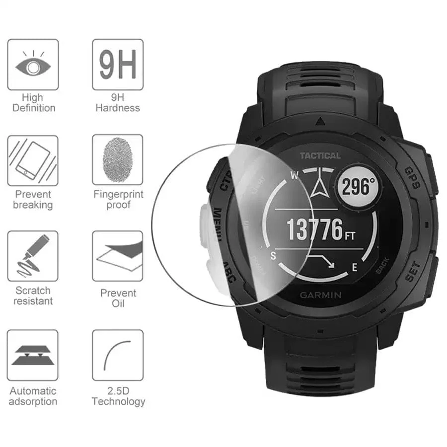Screen Protectors for Garmin Instinct Watch (Clear) (Pack of 2) - Image 2