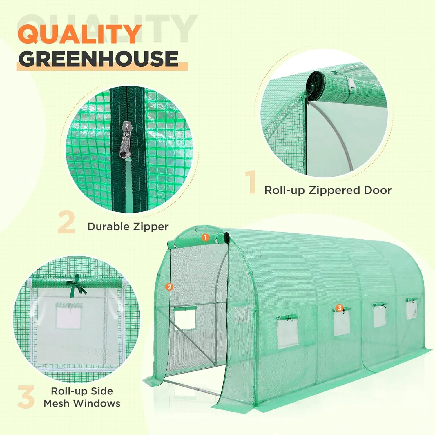 Greenhouse Tunnel Shed 4x2x2m - Image 6