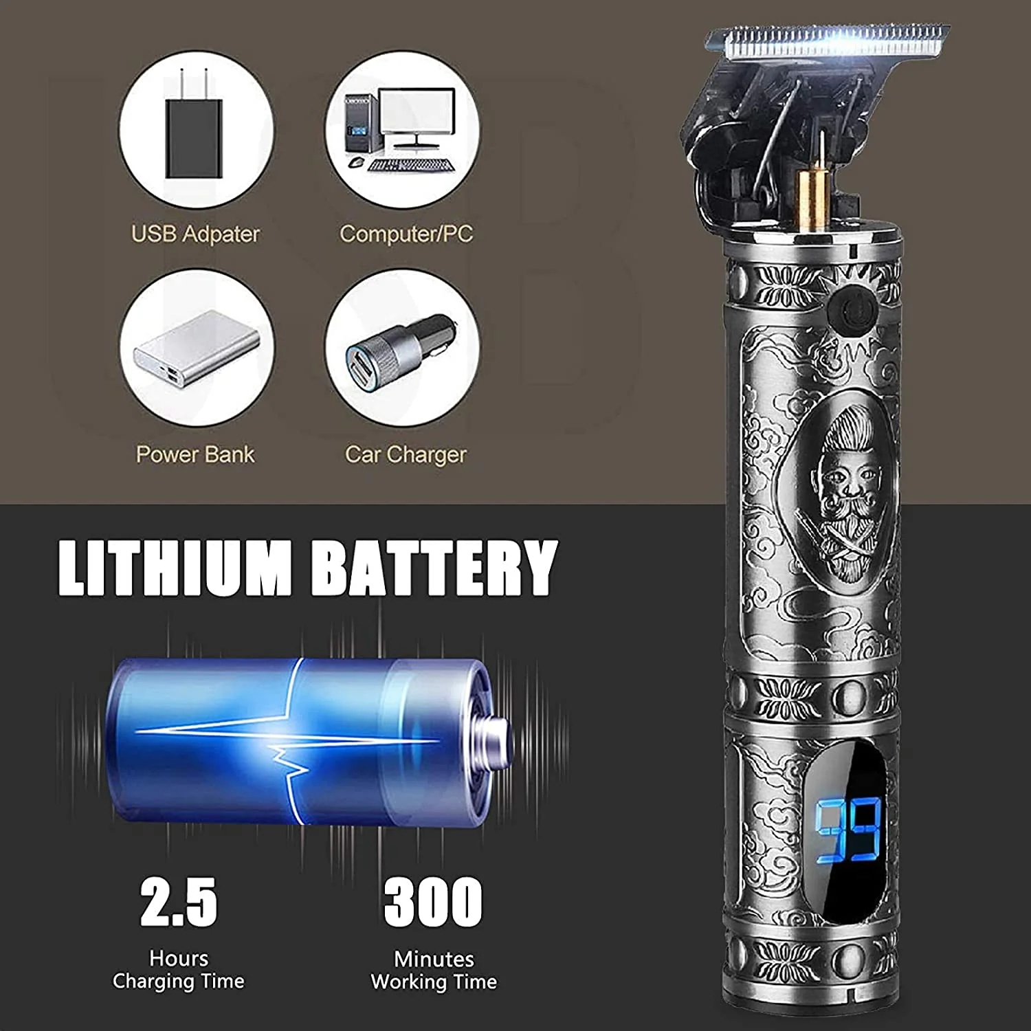 Hair Trimmer Shaver Clippers Cordless - Image 5
