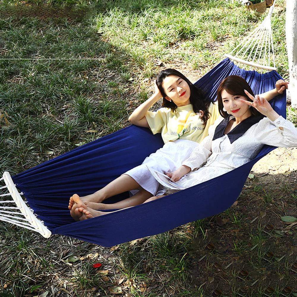 Hammock Double – Garden Cotton Hammock with Spreader Bar & Travel Bag 450lbs - Image 6