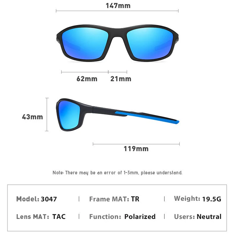 HD Polarized Lens Sunglasses Anti-Reflective Hydrophobic With Case - Image 2