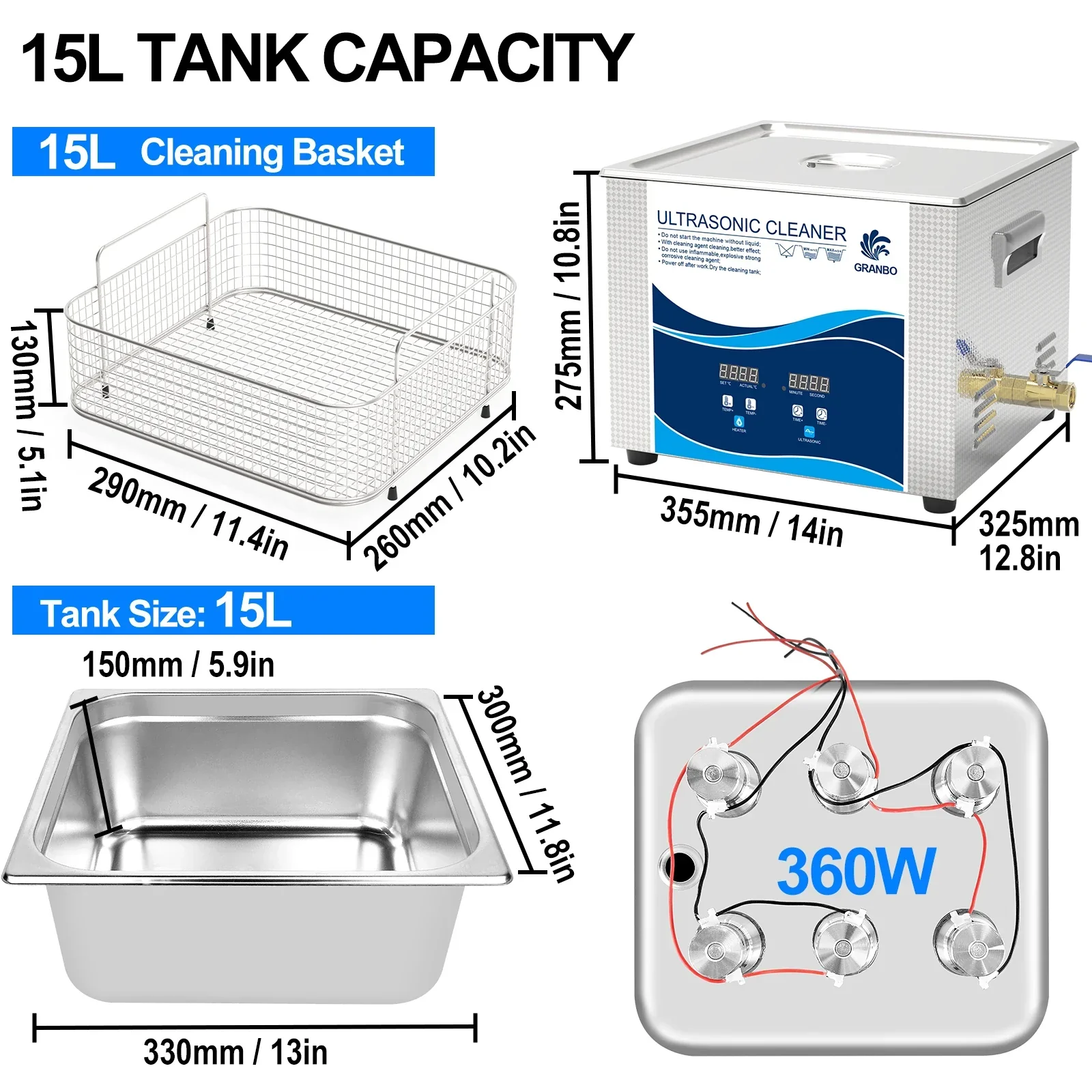 Ultrasonic Cleaner 15L - Image 12