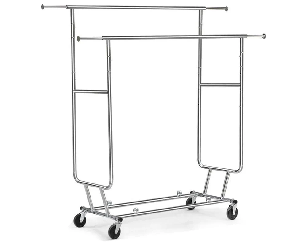 Heavy-Duty Industrial Double Rail Clothes Rack - Image 3