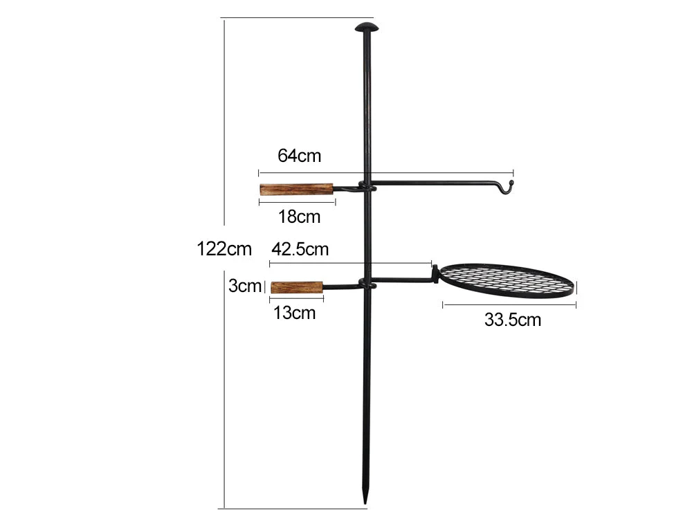 Heavy Duty Swivel Campfire Cooking Grill Grate - Image 7