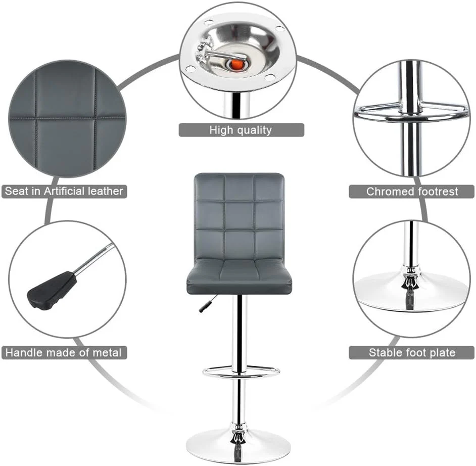 Height Adjustable Bar Stool PU Leather Bar Stools - Image 7