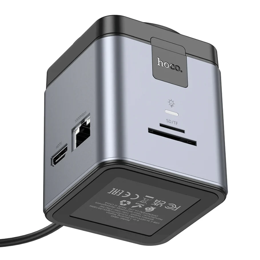 Hoco PD 100W 9 in 1 USB-C Multi Function Docking Station NZ – HB49 - Image 3