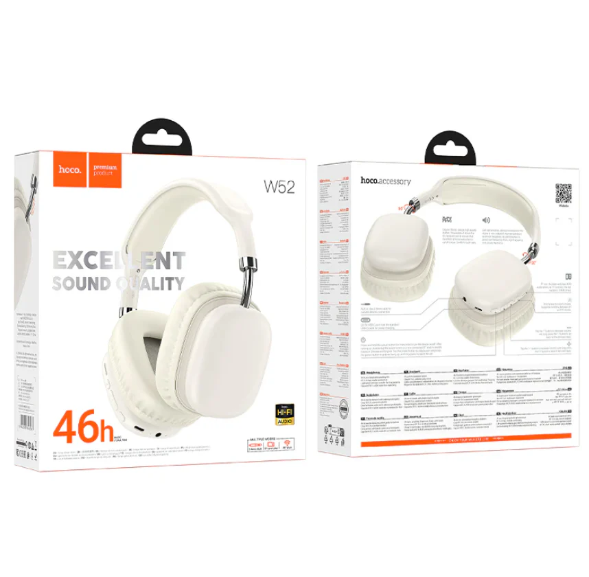 Hoco  W52 Wireless Stereo Headphone – Bluetooth Headset - Image 5