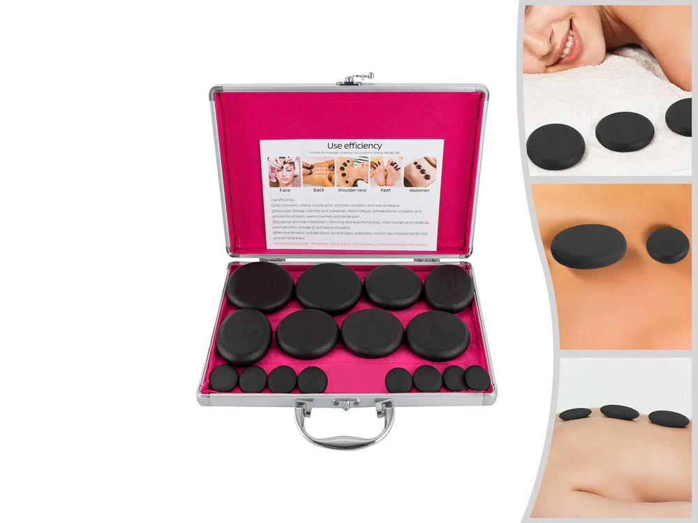 Hot Stones Massage Set with Warmer Set of 16 Pcs - Image 6