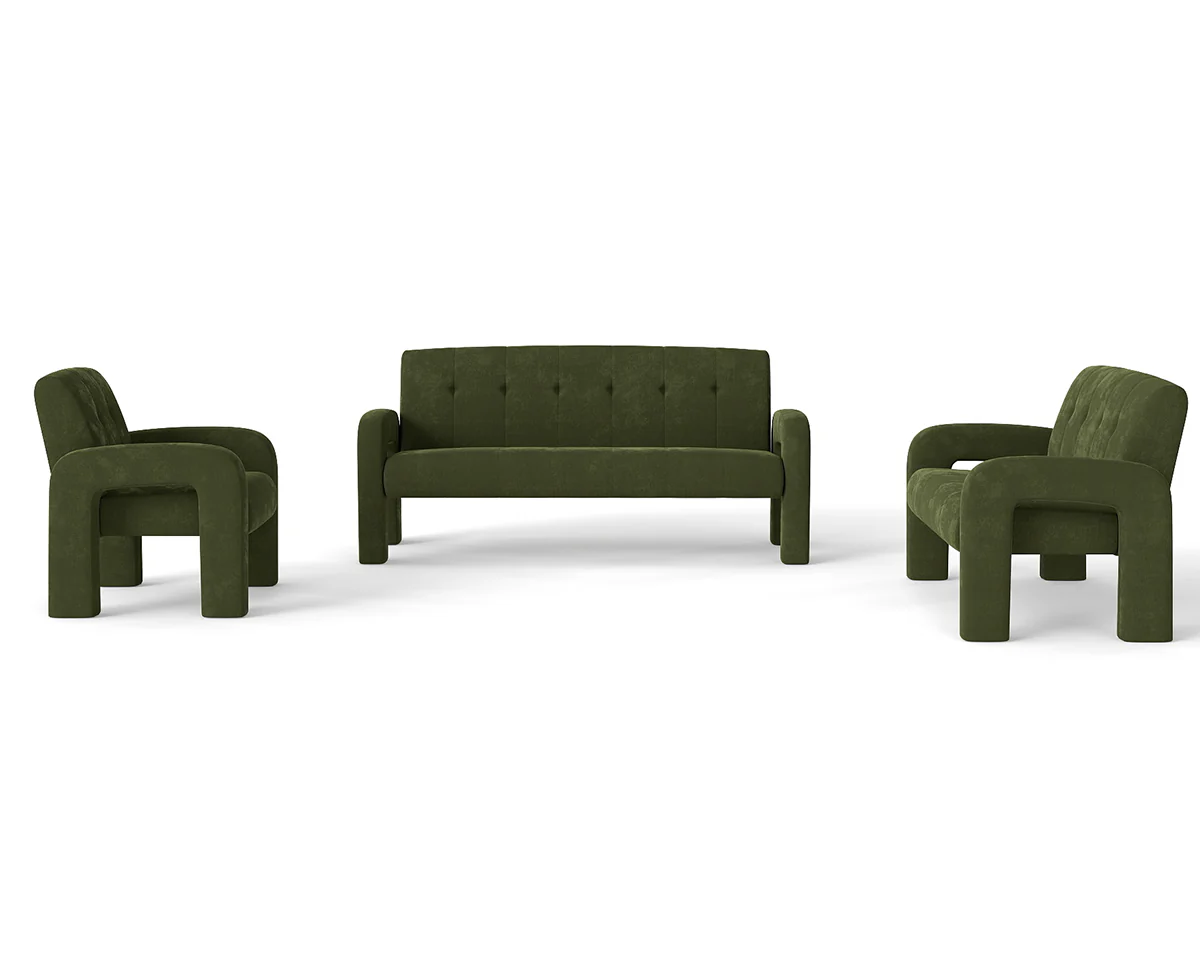 Hunter Green 3 Piece Sofa Set - Image 10