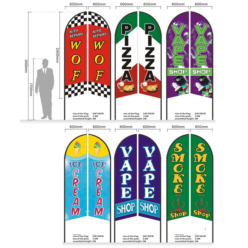 ICECREAM - Pre-print Double Sided Feather Banner Flag Business Commersial 3M - Image 5