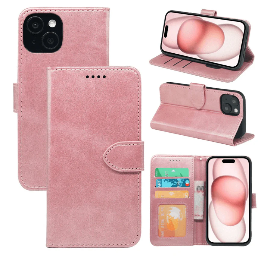 iPhone 15 Plus Wallet Case – Slim Leather Flip Cover with Card Holder - Image 10