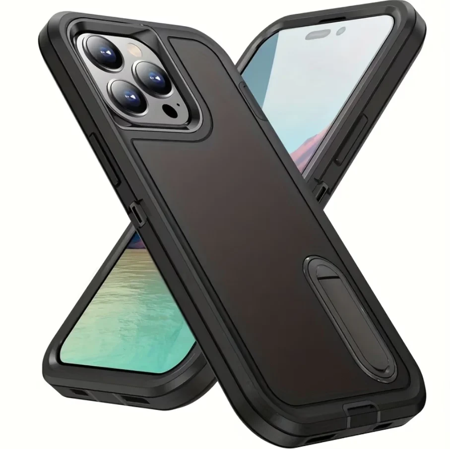 IPhone 16 Pro Max Triple Layer Armor Hard Case with Kickstand - Image 2