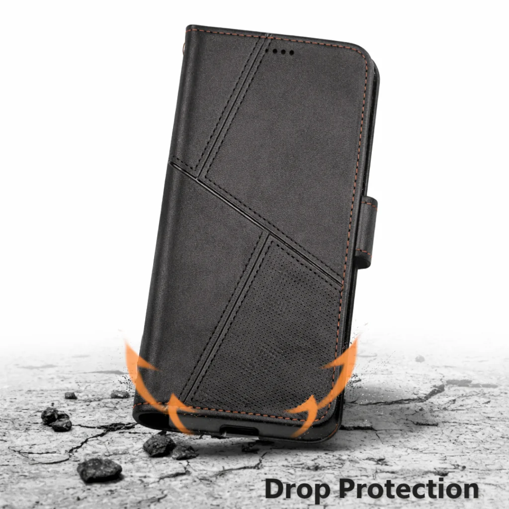 iPhone 7 Flip Wallet Case Cowhide Dot Pattern - Image 8