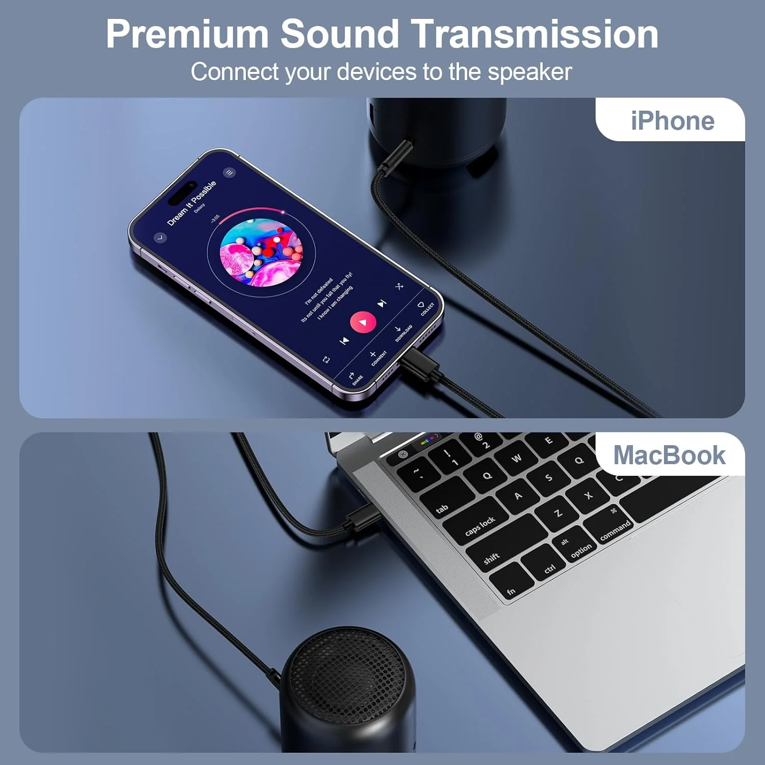 iPhone Lightning to AUX Cable 1m - Image 3