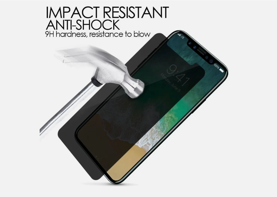iPhone XS Max Privacy Tempered Glass Screen Protector – 9H Anti-Spy - Image 2