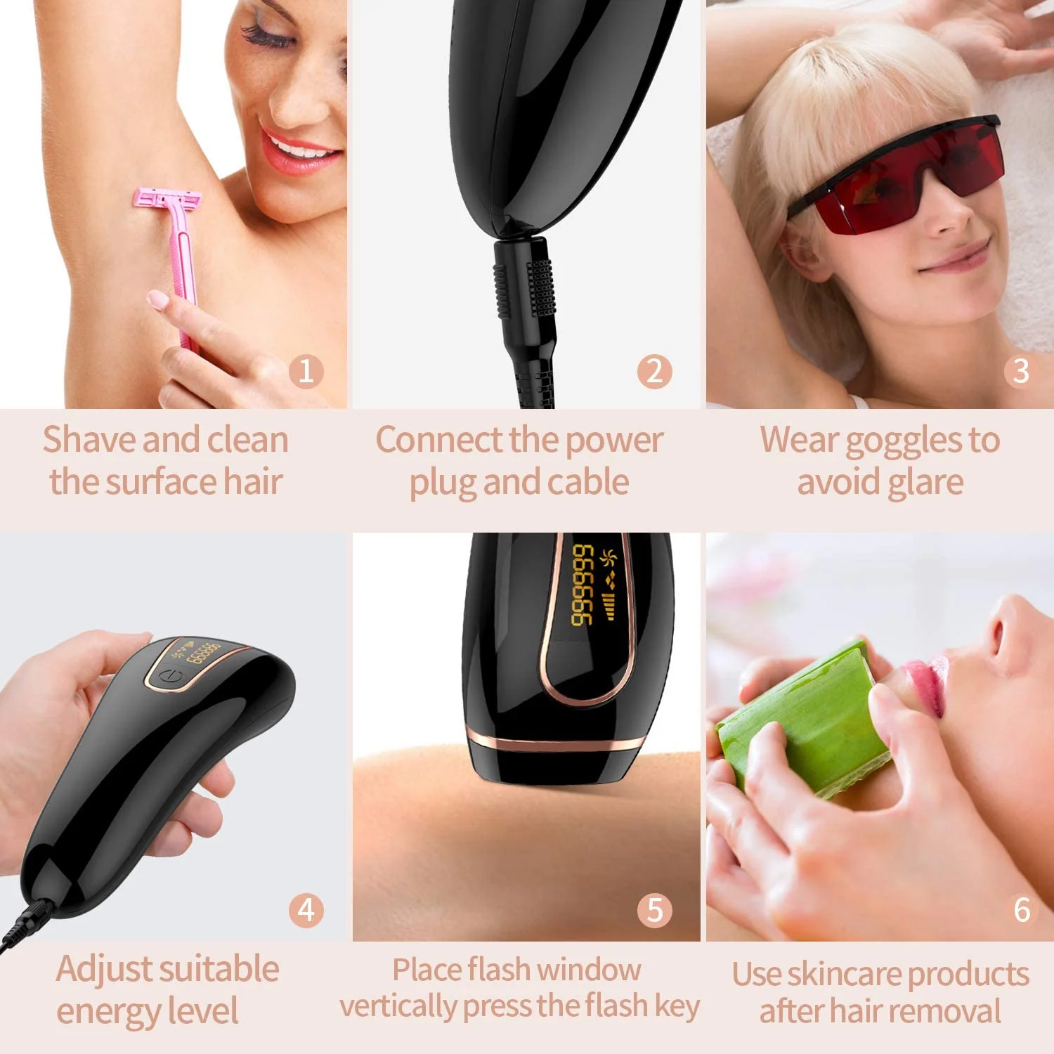 IPL Hair Removal System, Permanent Painless 999,999 Flashes - Image 6