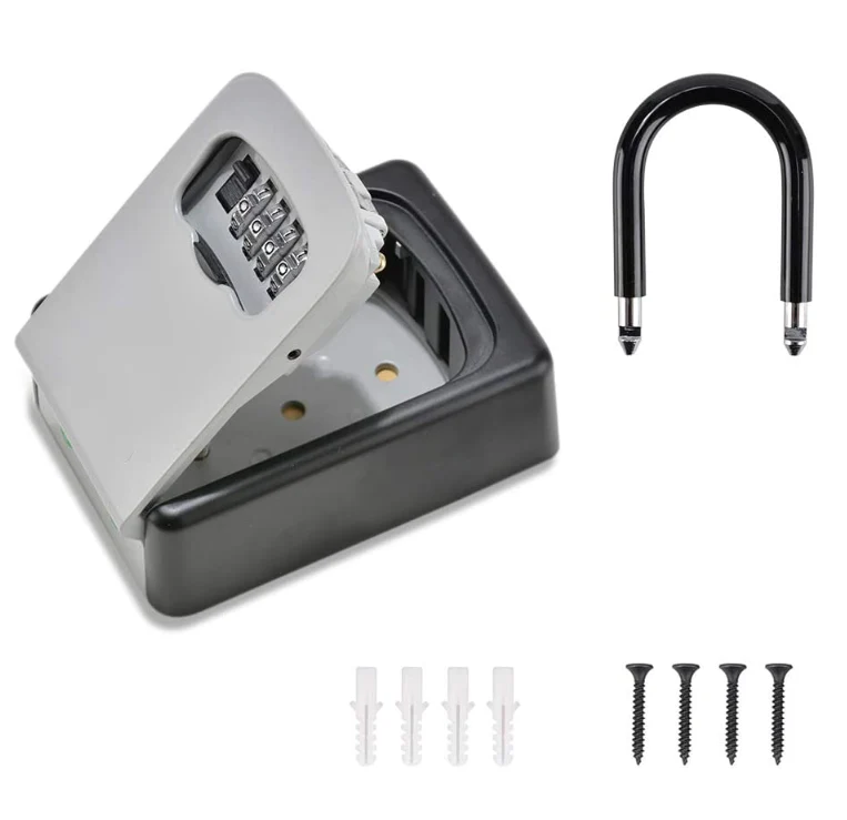 Key Lock Box Wall Mounted Portable Lock Box for House Key 5 Key Capacity - Image 7