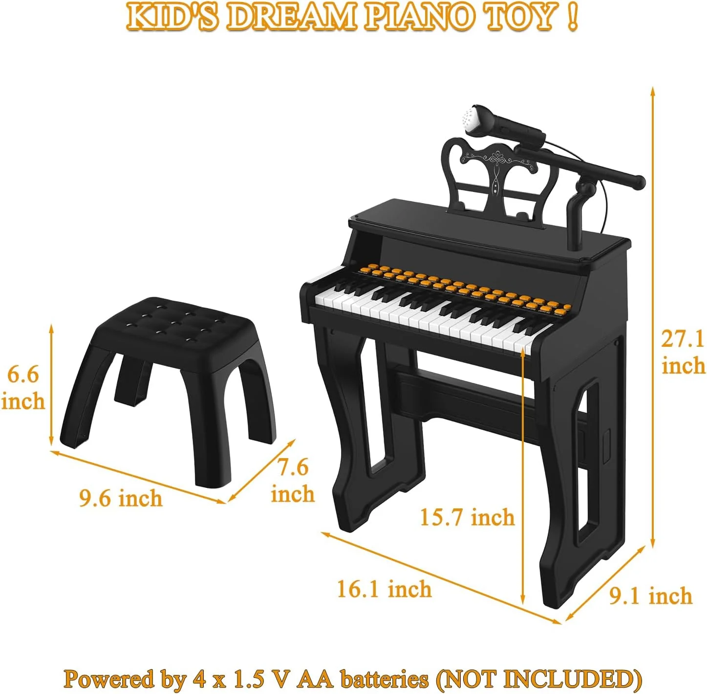 Keyboard Piano with Stool - Image 7