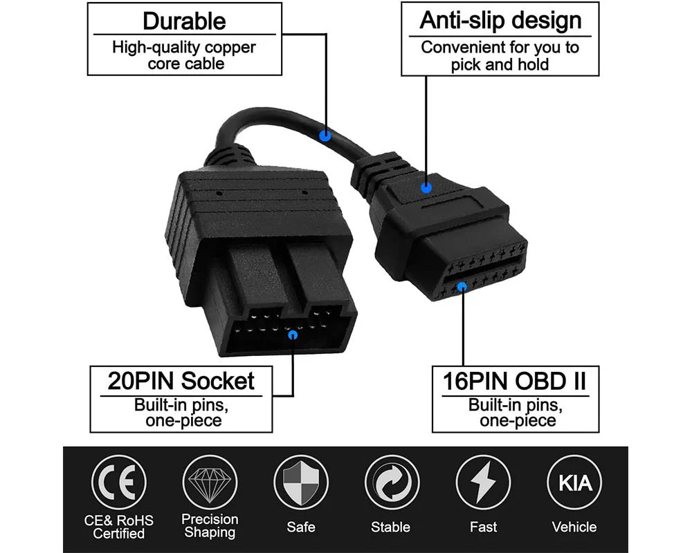 KIA OBD Adapter 20Pin To OBD2 16PIN Cable - Image 8