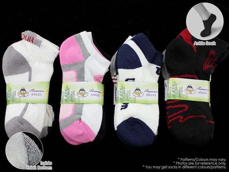 Kids' Ankle Socks Cushion Socks- (60 Pairs) 2-4 Years Bulk Sale - Image 3