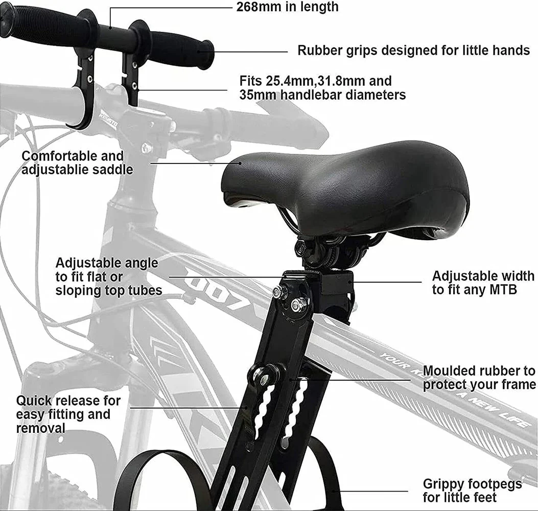 Kids Bike Seat and Handlebar Pack (2-5 years) Mounted Bicycle Saddle Seat child’s  Seat child Bike Seat - Image 10