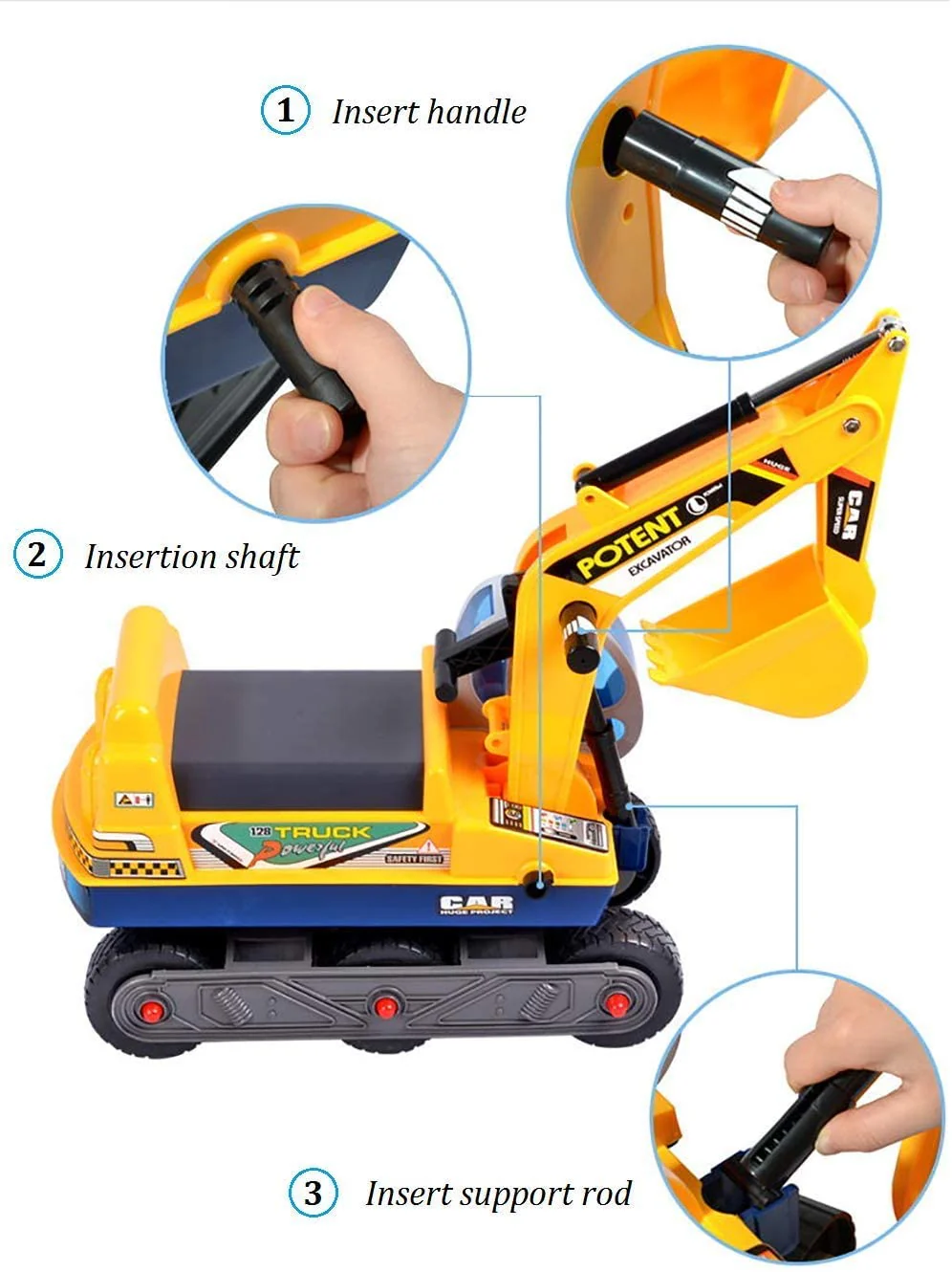 Kids Ride On Digger Excavator - Image 8
