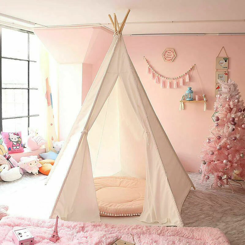 Kids Teepee Play Tent White - Image 5