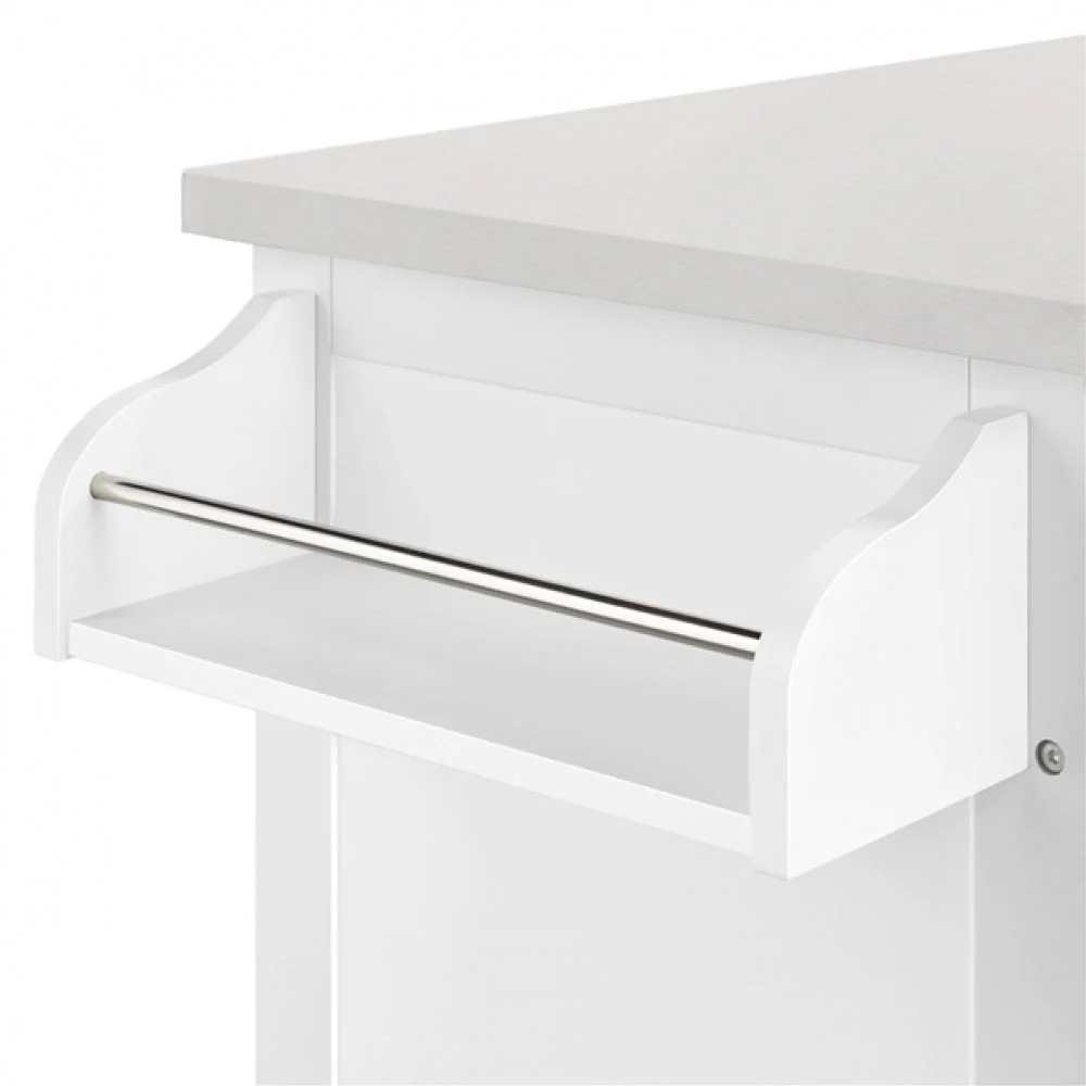 Kitchen Island Cart with Stainless Steel Top & Storage - Image 13