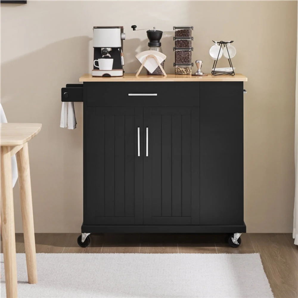 Kitchen Island on Wheels with Drawers & Cabinet - Image 13
