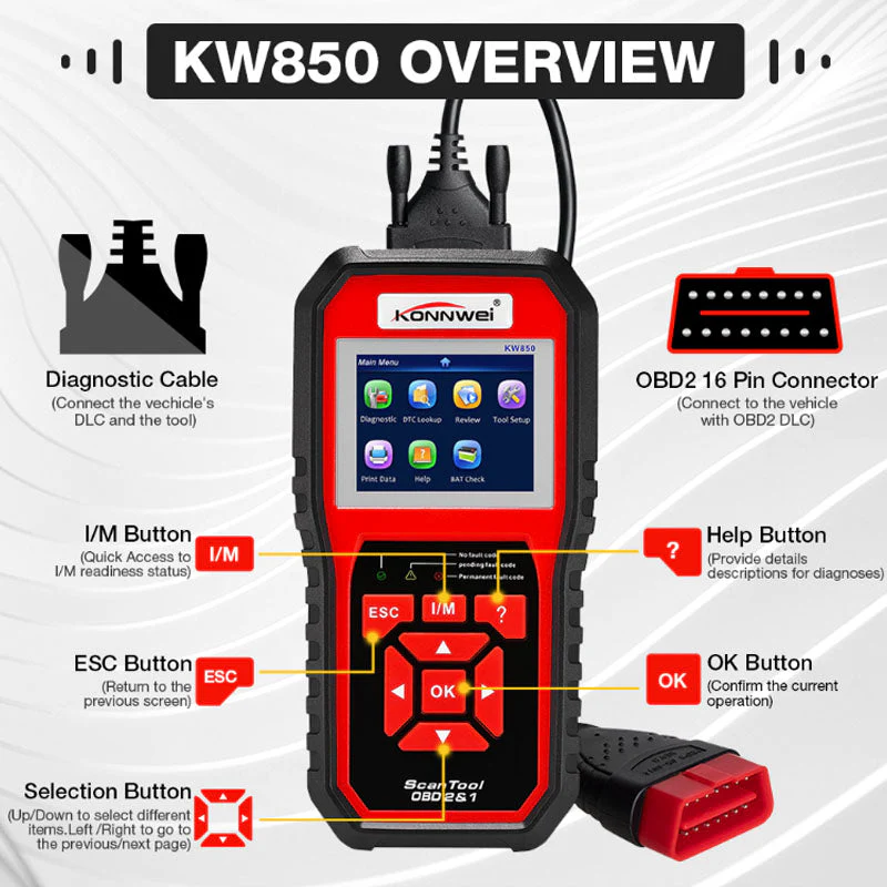 KONNWEI KW850 OBD2 Scanner - Image 9